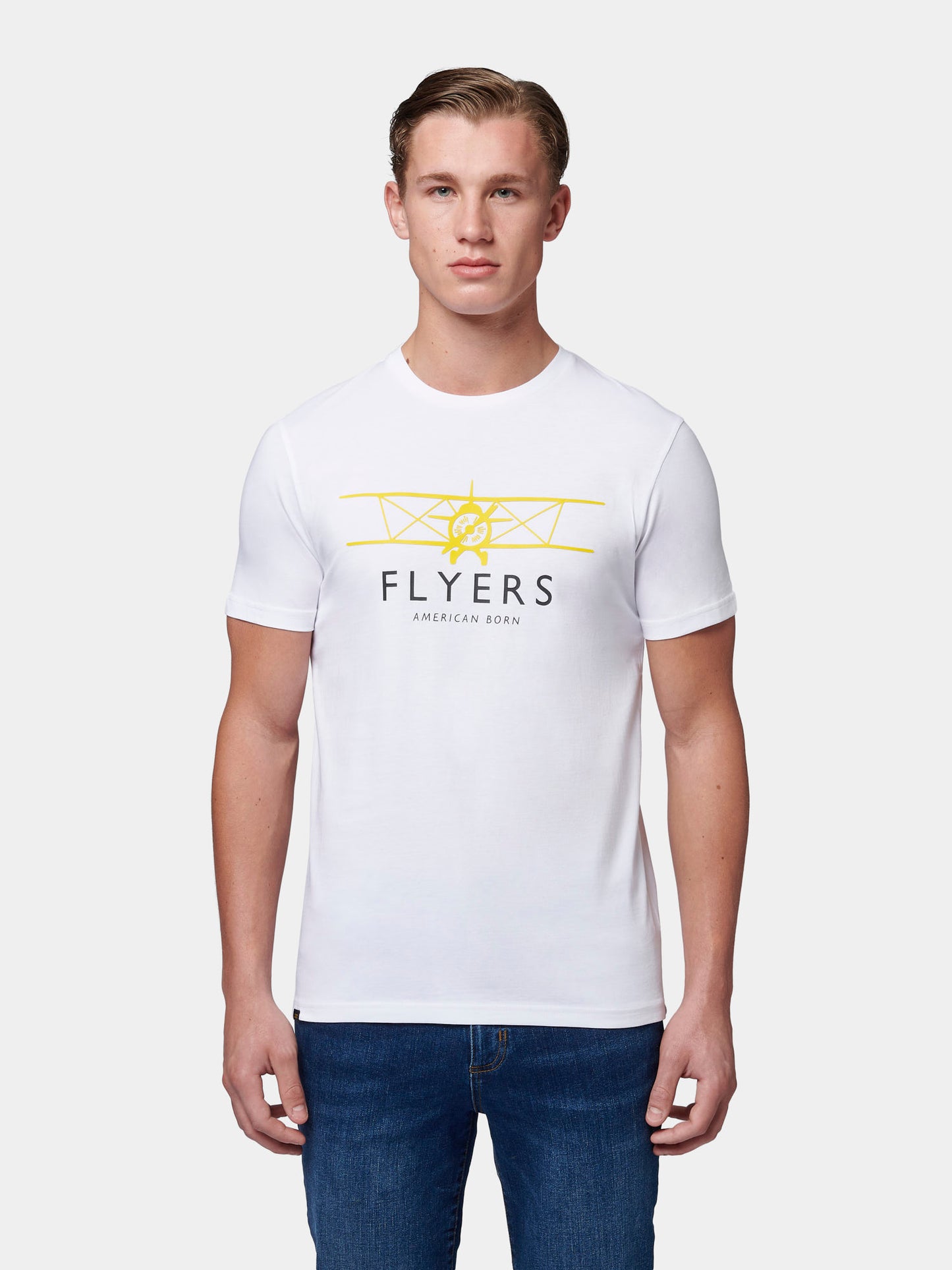 Flyers Mens Plane T-Shirt Bright White