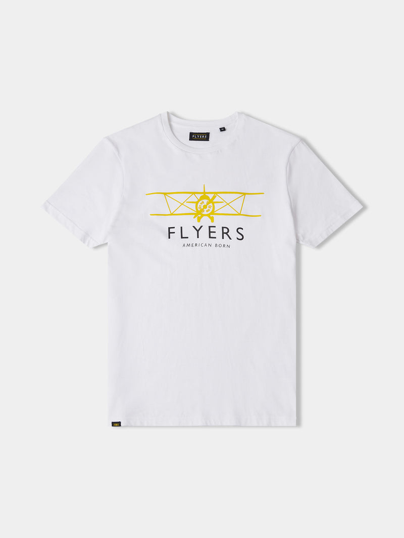 Flyers Mens Plane T-Shirt Bright White