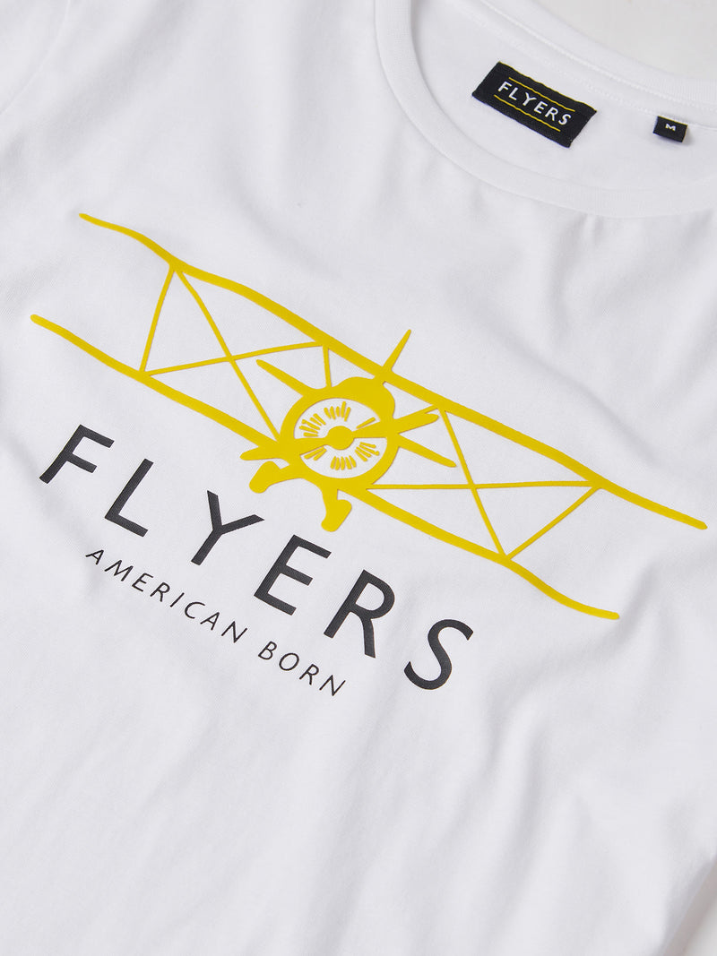 Flyers Mens Plane T-Shirt Bright White
