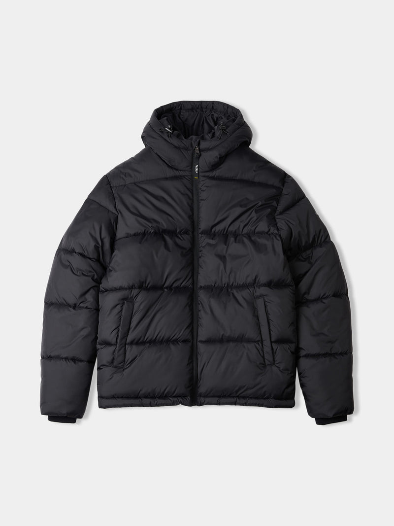 Flyers Mens Wide Baffle Puffer Jacket Black