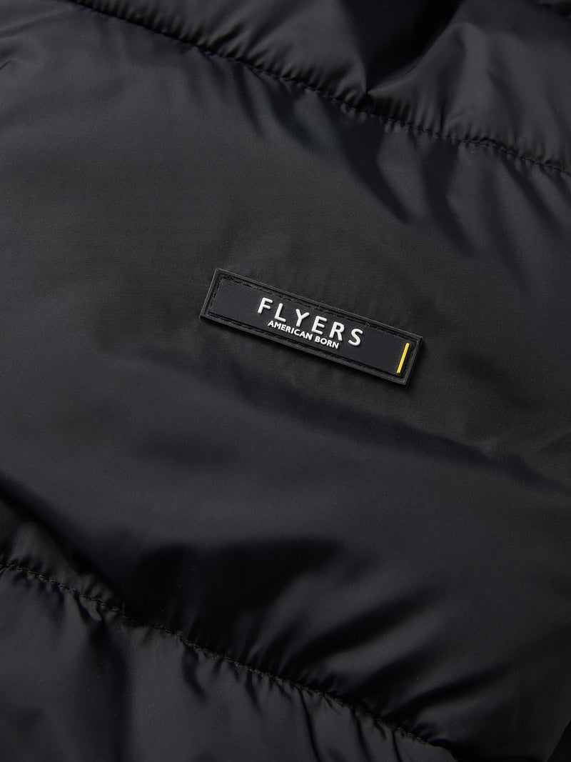 Flyers Mens Wide Baffle Puffer Jacket Black