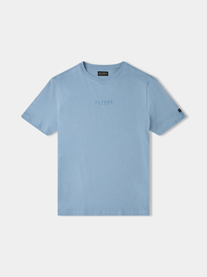 Flyers Mens Print T-Shirt Faded Denim
