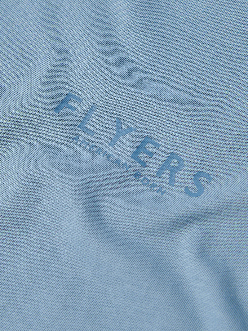 Flyers Mens Print T-Shirt Faded Denim
