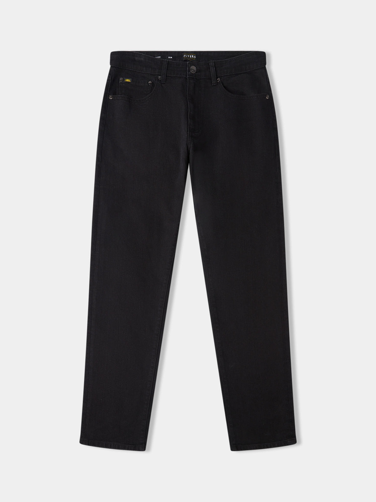 Flyers Mens Straight Fit Jeans Black Wash