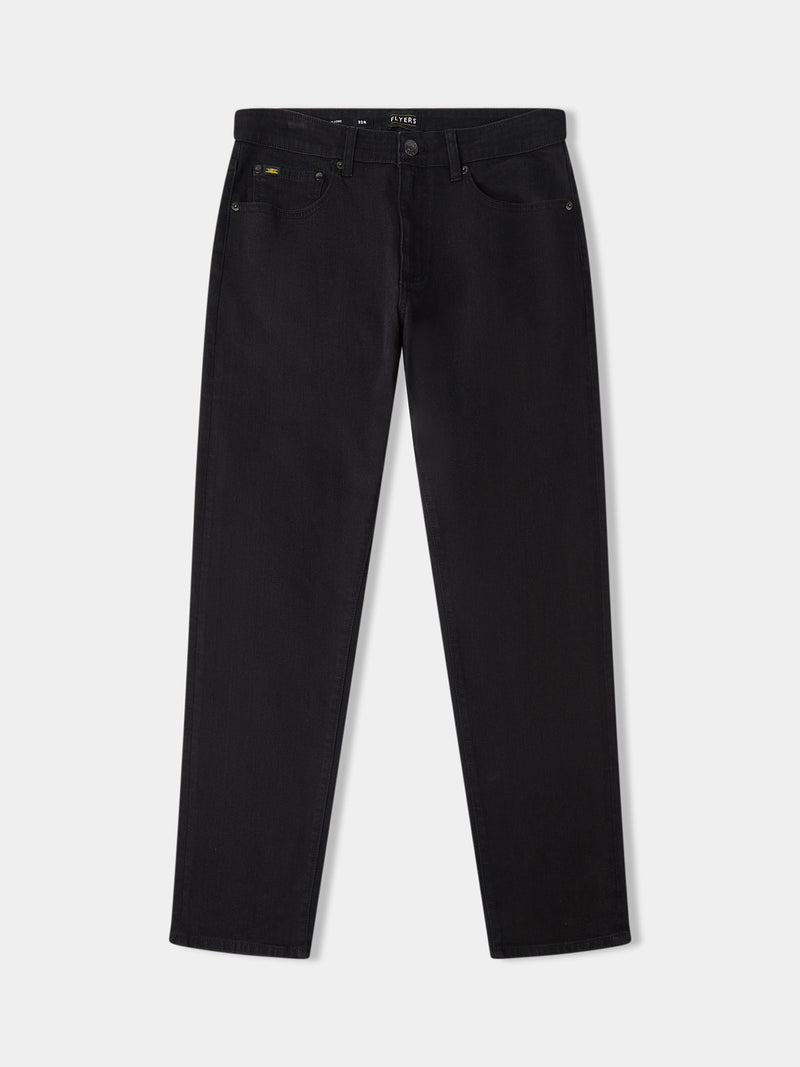 Flyers Mens Straight Fit Jeans Black Wash
