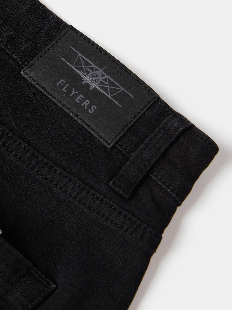 Flyers Mens Straight Fit Jeans Black Wash