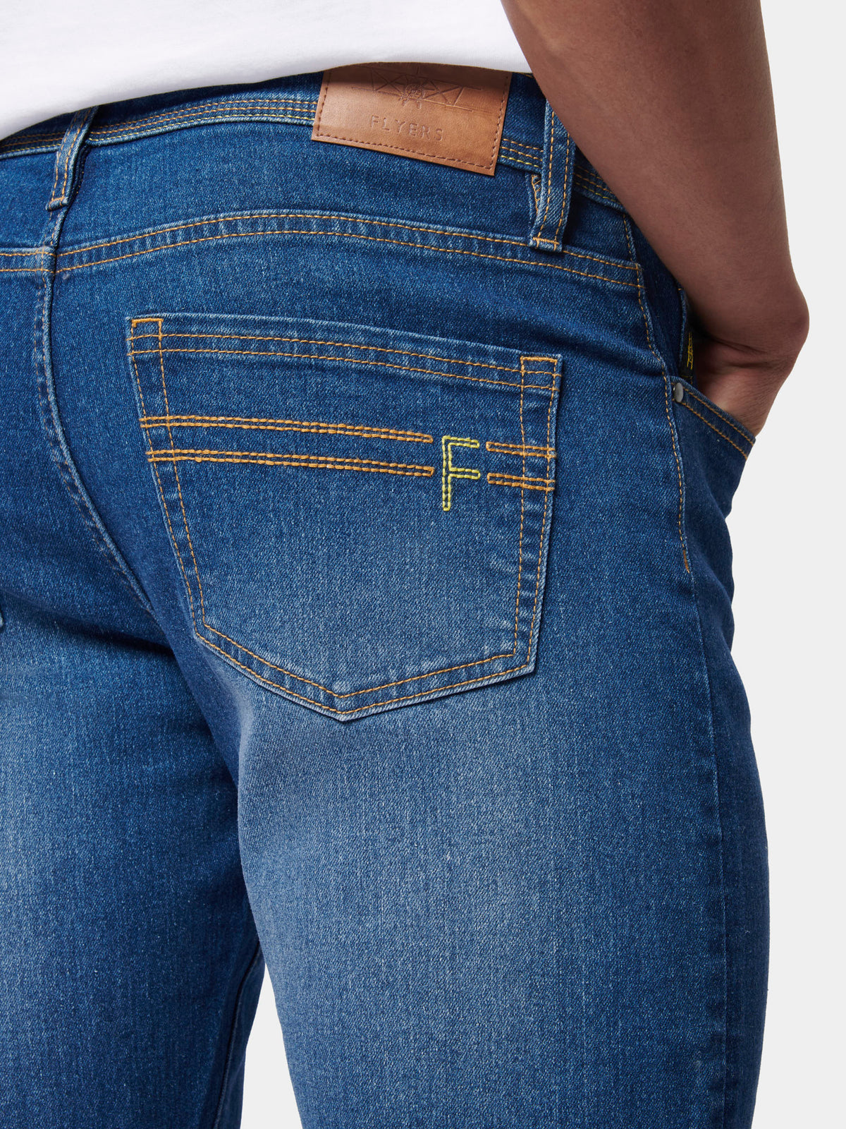 Flyers Mens Straight Fit Jeans Dark Wash