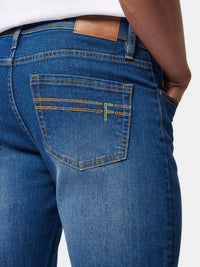 Flyers Mens Straight Fit Jeans Dark Wash