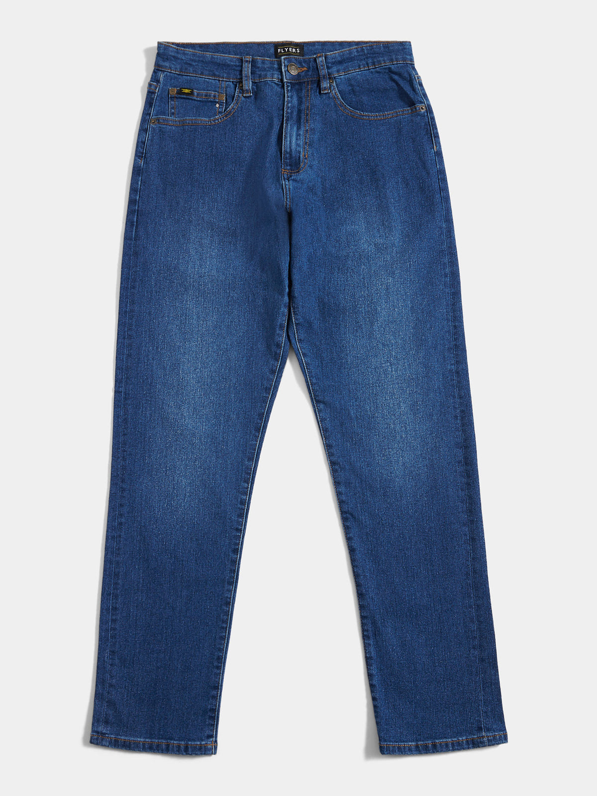 Flyers Mens Straight Fit Jeans Dark Wash