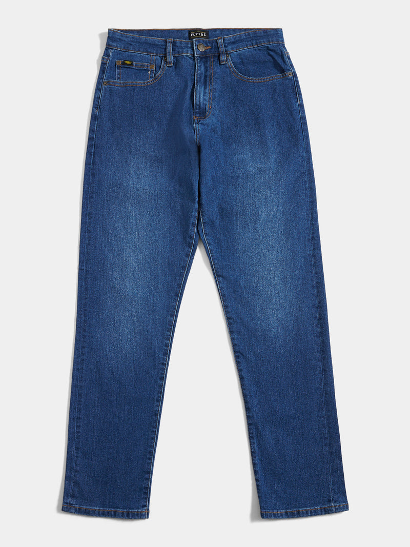 Flyers Mens Straight Fit Jeans Dark Wash
