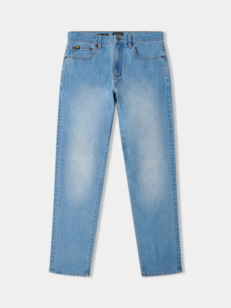 Flyers Mens Straight Fit Jeans Light Wash