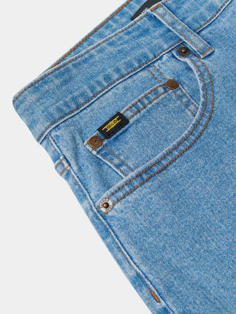Flyers Mens Straight Fit Jeans Light Wash