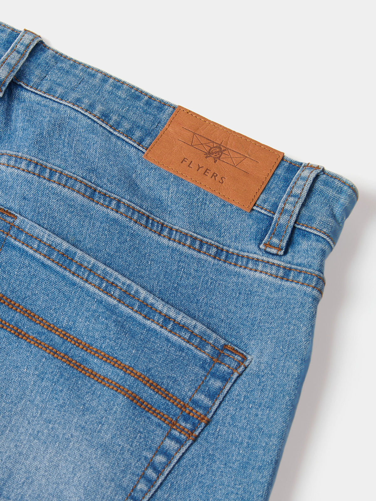 Flyers Mens Straight Fit Jeans Light Wash