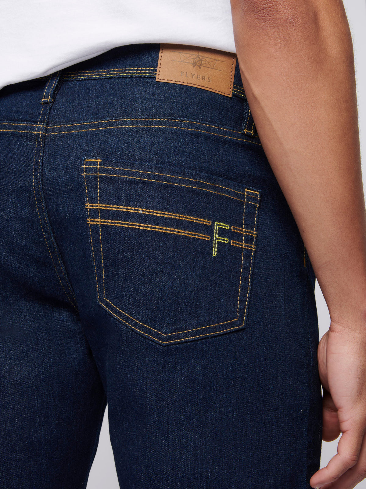 Flyers Mens Straight Fit Jeans Rinse Wash
