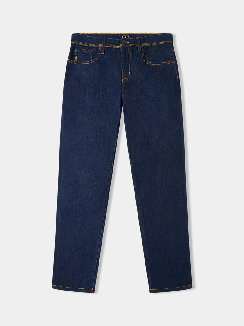 Flyers Mens Straight Fit Jeans Rinse Wash