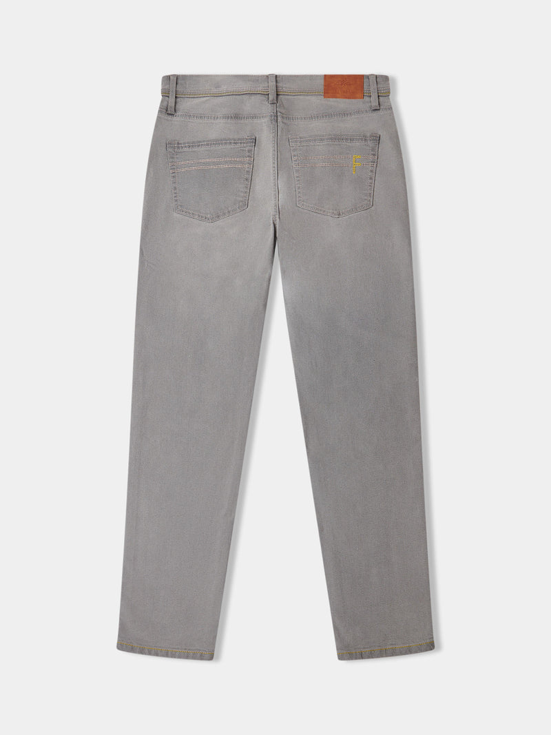 Flyers Mens Straight Fit Jeans Grey Wash