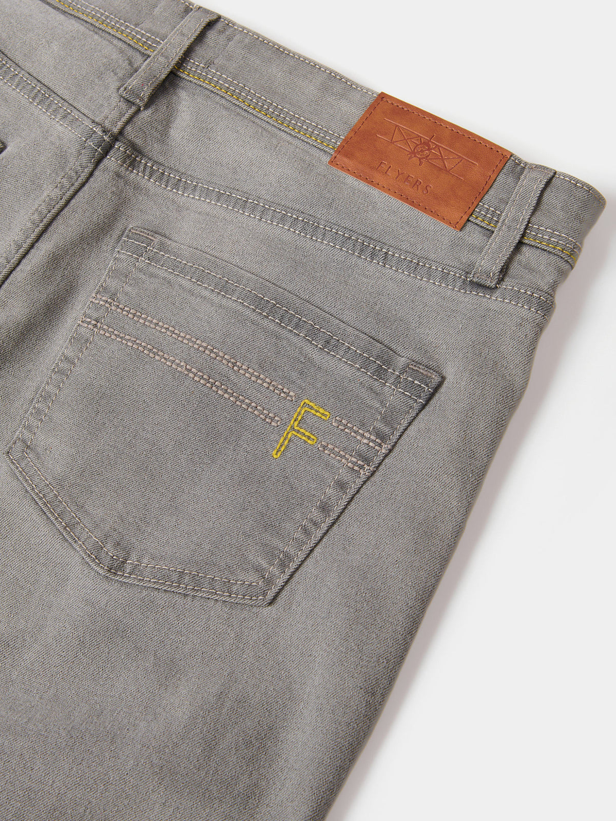 Flyers Mens Straight Fit Jeans Grey Wash